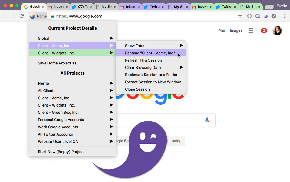ghost browser chrome extension